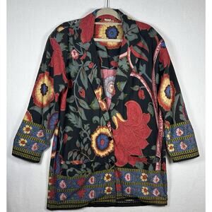 Vintage Floral Blazer Jacket Hippie Romantic Cottage Indie Boho Feminine Whimsy